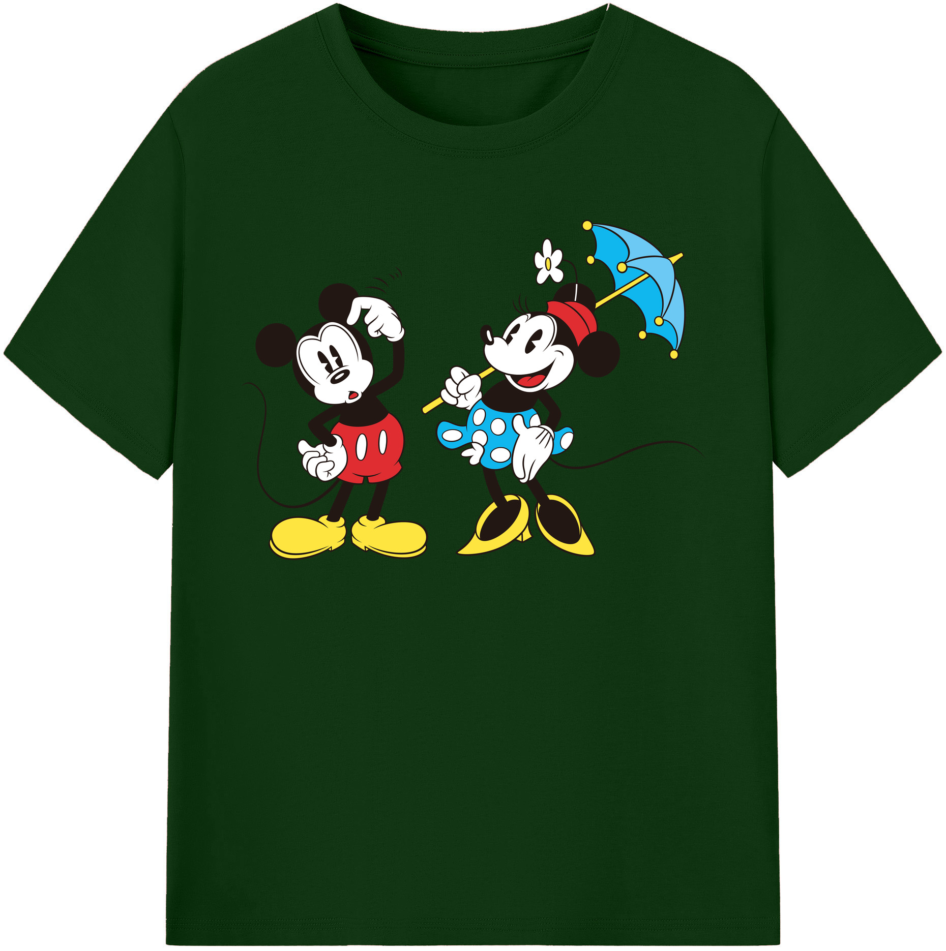 （画像用） ミッキーマウス Mickey Mouse 綿100％半袖Tシャツ（フロントプリント）